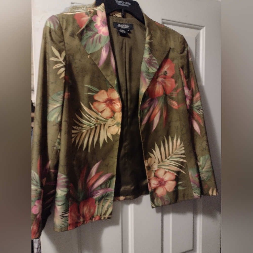Peck & Peck Floral Silk Blend Blazer, 10. EUC